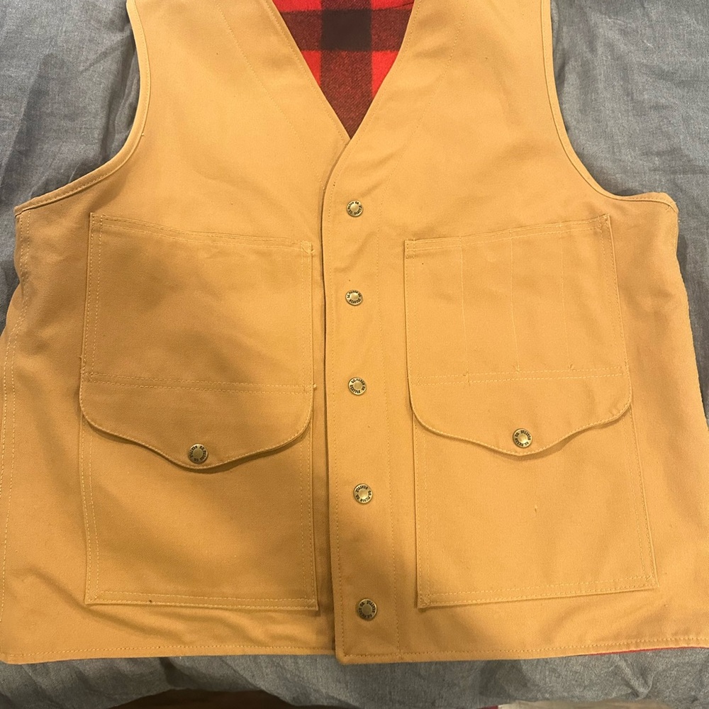Filson wool/tin cloth reversible vest